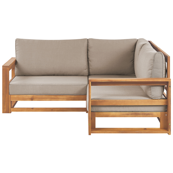 Garten Ecksofa 2-Sitzer TIMOR modular zertifiziertes Akazienholz Hellbraun
