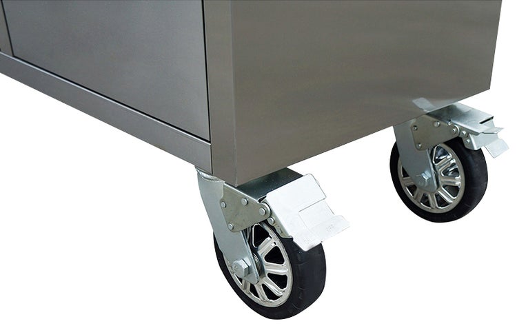 Ondis24 Werkstatt mit Lochwand und Schrank 198 cm Edelstahl, rollbar