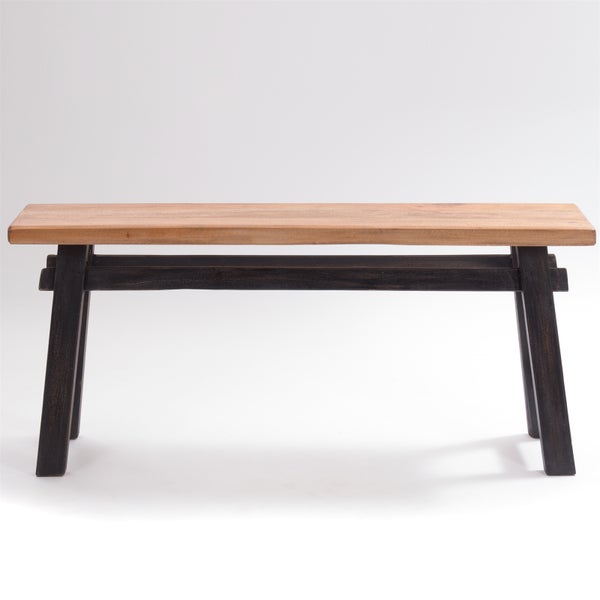Sitzbank  East 118 Mahagoni Recyclingholz massiv 04 schwarz-natur