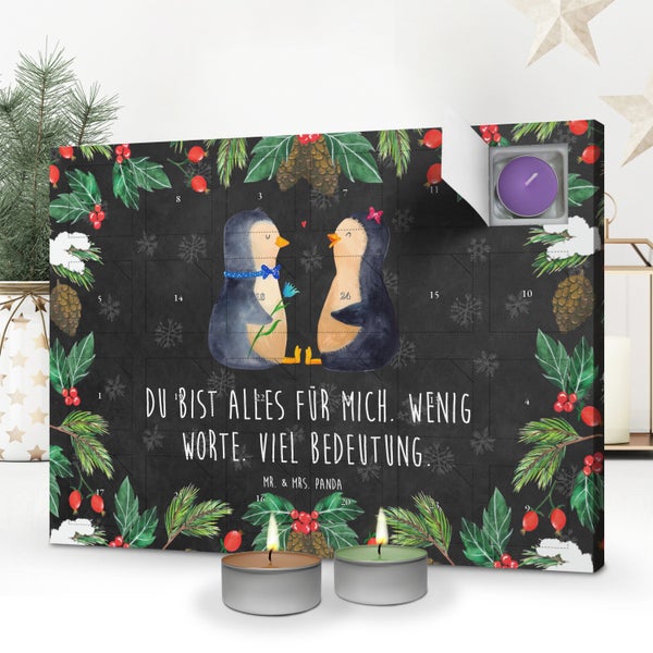 Mr. & Mrs. Panda Duftkerzen Adventskalender Pinguin Pärchen - Schwarz