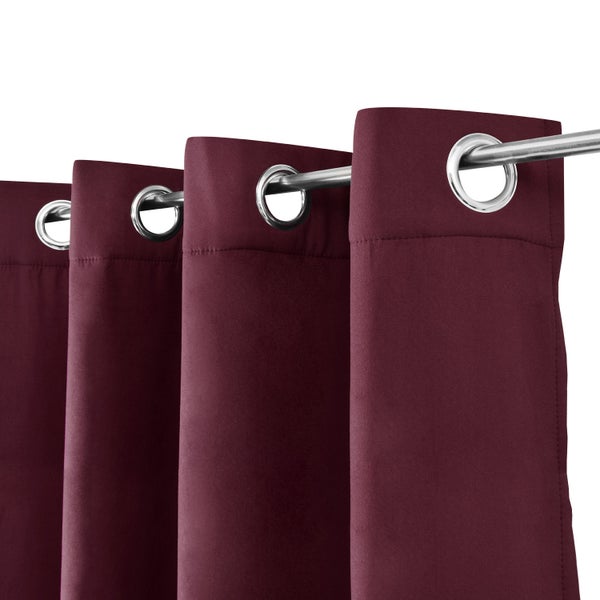 Beautissu Amelie TO Vorhang mit Öse 140x245cm Bordeaux (2tlg)