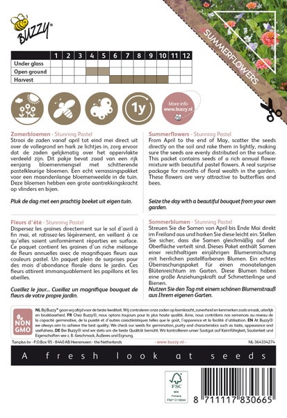 Sommerblumen Stunning Pastel Saatgutpackung für einjährige Blumenmischung