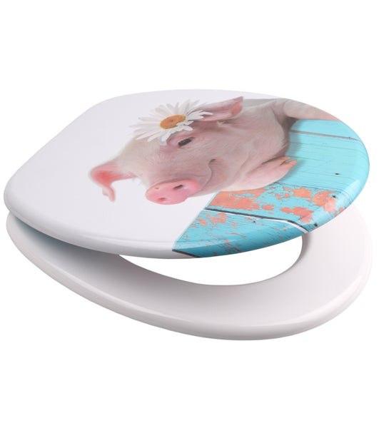 WC-Sitz mit Absenkautomatik Schwein