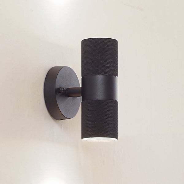Lindby Wandleuchte außen Jovane (spritzwassergeschützt (Modern) in Schwarz aus Aluminium (2 flammig, GU10) - Außenwandleuchten Wandlampe Led Außenlampe Outdoor für Außenwand/Hauswand