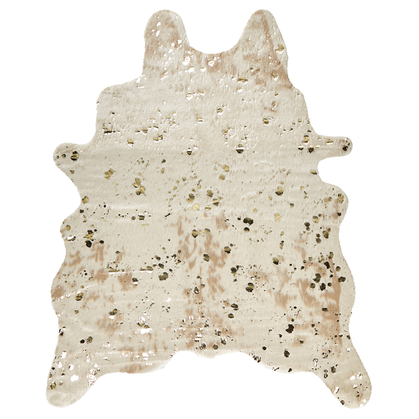 Kunstfell-Teppich Kuh beige mit goldenen Sprenkeln 130 x 170 cm BOGONG