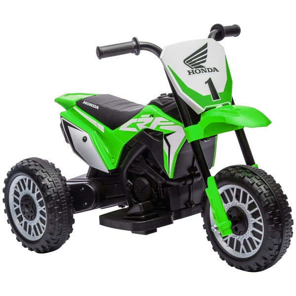 HOMCOM Kinder Elektro-Motorrad, 6V, mit Hupe, Startup-Musik, Kinderfahrzeug, 3km/h, für 3-6 Jahre, 71L x 40,5B x 43,5H cm, Kunststoff, Metall, Grün