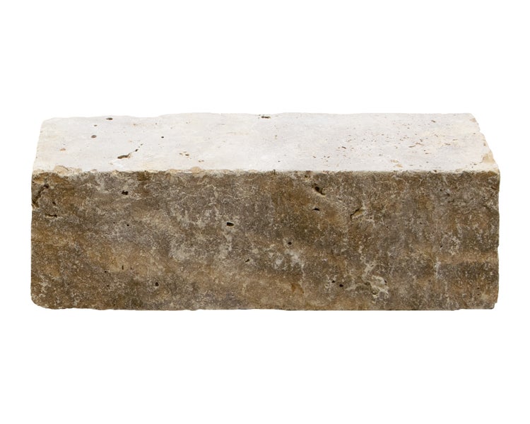 Wohnrausch Naturstein Mauersteine Travertin BROWN, spaltrau, getrommelt, braun, L 15-50, B 18-20, H 15 cm, 1 qm