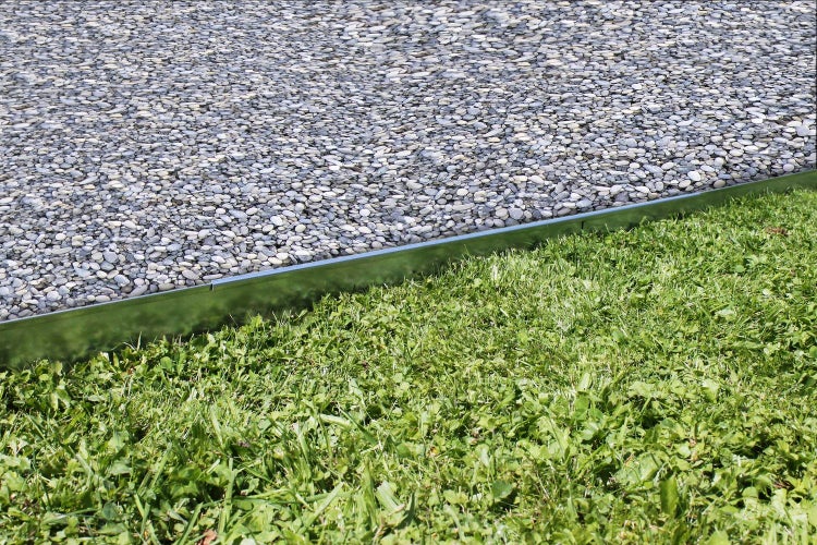 Rasenkanten Metall, Beeteinfassung Höhe 13.5 cm Länge 120 cm, Beetumrandung, Grün, 1 Stück