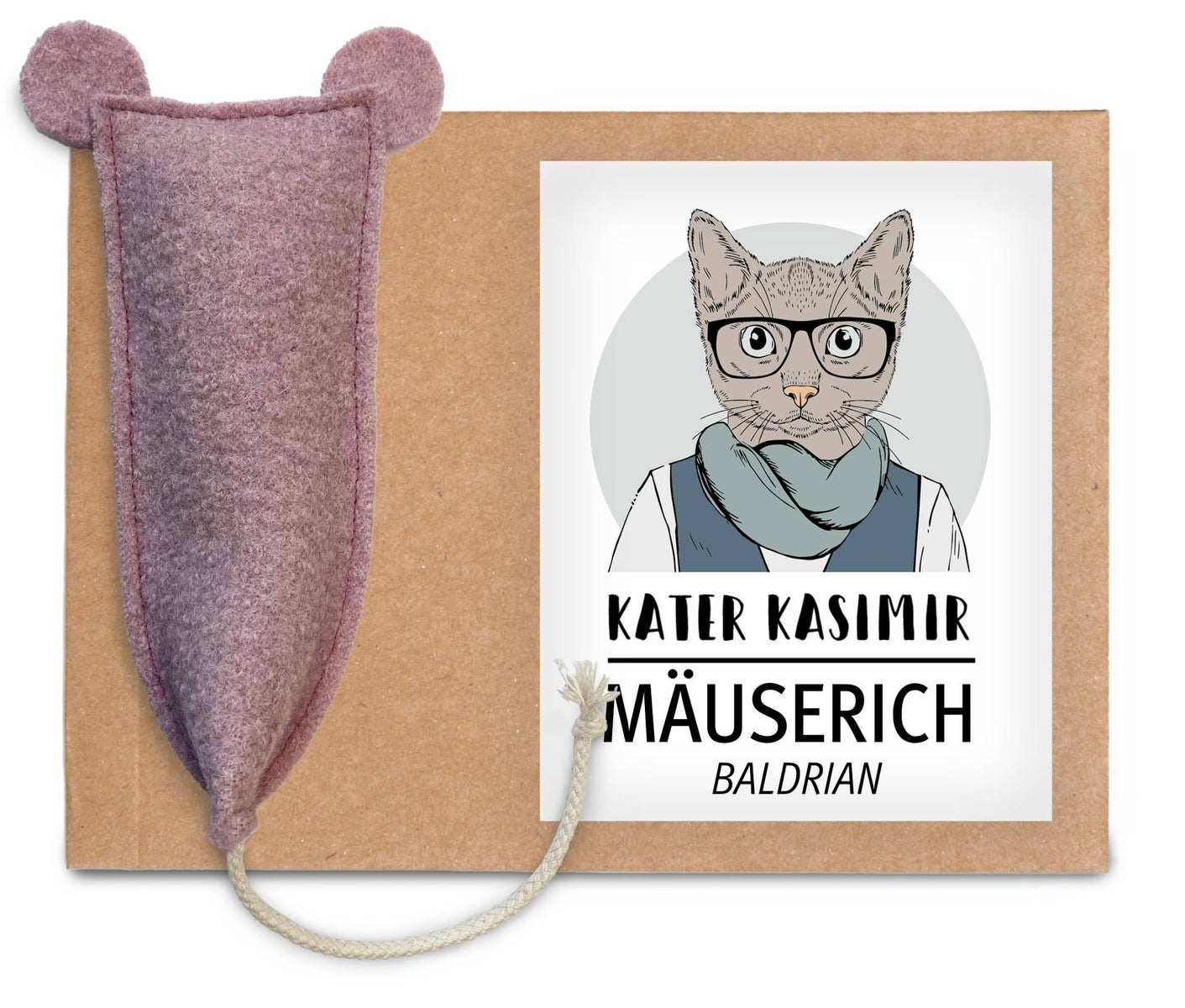 XL Spielmaus für Katzen aus reiner Schurwolle mit Baldrian-Füllung. Baldrian Spielkissen für Katzen. Handgenäht in Deutschland