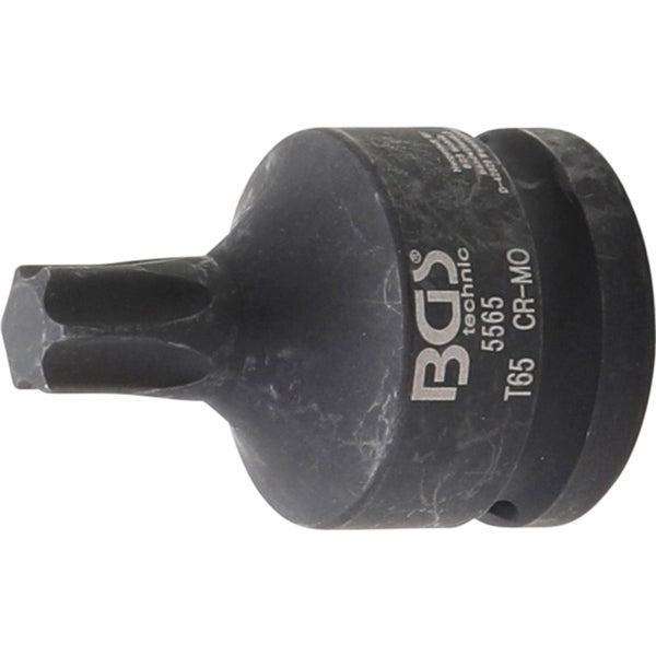 BGS Kraft-Bit-Einsatz Antrieb Innenvierkant 20 mm (3/4) T-Profil (für Torx) T65 - 5565
