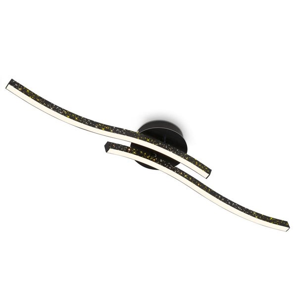 Briloner Leuchten REY - Wand-& Deckenleuchte - 3718025 - Glitzereffekt durch Laserlochoptik - 12W ? 1400 lm - Warmweiß 3000K - 80,5 x 14 x 10 cm