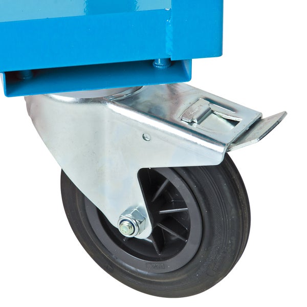 PROREGAL Tischwagen mit 4 Etagen HxBxT 125 x 100 x 50 cm Gesamtraglast 200 kg Pro Wanne Lichtblau
