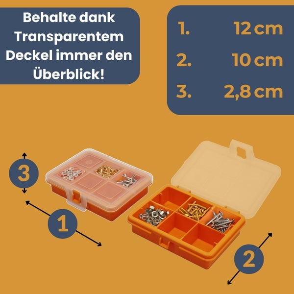 4x Sortimentskasten Kleinteilemagazin Sortierkasten Schrauben Sortierbox Kleinteile Organizer Sortimentsbox Schraubenbox
