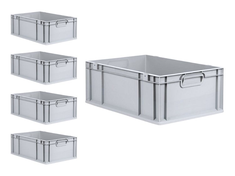 PROREGAL Spar Set 5x Eurobox Nextgen Economy Griffe Geschlossen HxBxT 22 x 40 x 60 cm 44 Liter Eurobehälter Transportbox Transportbehälter