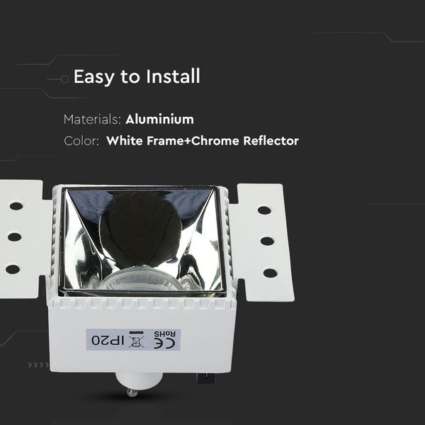 V-TAC VT-890 - LED-Strahler - Reflektorarmaturen - GU10 - Weiß+Chrom