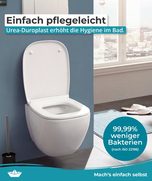 Wandhänge WC mit Urea Duroplast WC Sitz für verbesserte Hygiene im Badezimmer