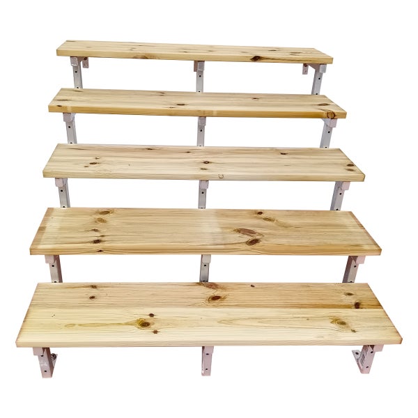 OSLO - Außentreppe, Gartentreppe, Terrassentreppe  Stahl 5 Stufen Holz KDI Breite 140cm