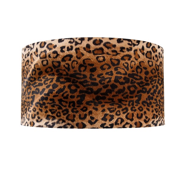 Velours Lampenschirm Leopard Design 50/50/25 Gold innen