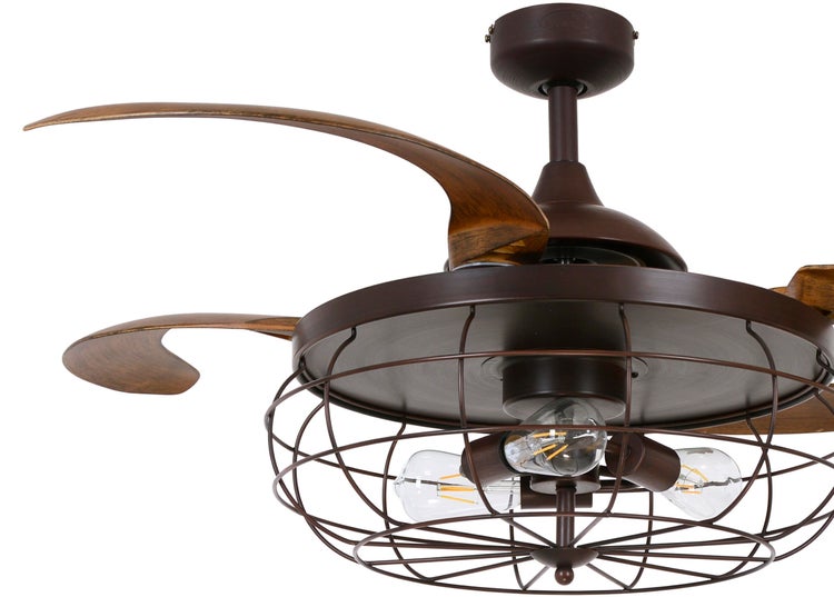 **Deckenventilator Industri 121 cm mit Fernbedienung, 3 Geschwindigkeiten**