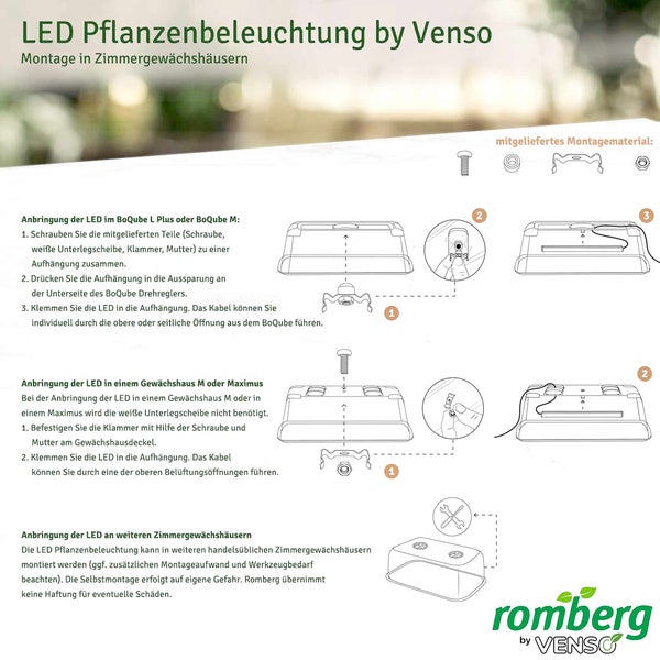 Romberg BoQube L PLUS LED Gewächshaus – 2-in-1 Anzuchtsystem mit 5W LED Pflanzenbeleuchtung, Transformierbar in Pflanzkasten, Lebensmittelecht und 100% Recycelbar, Made in Germany
