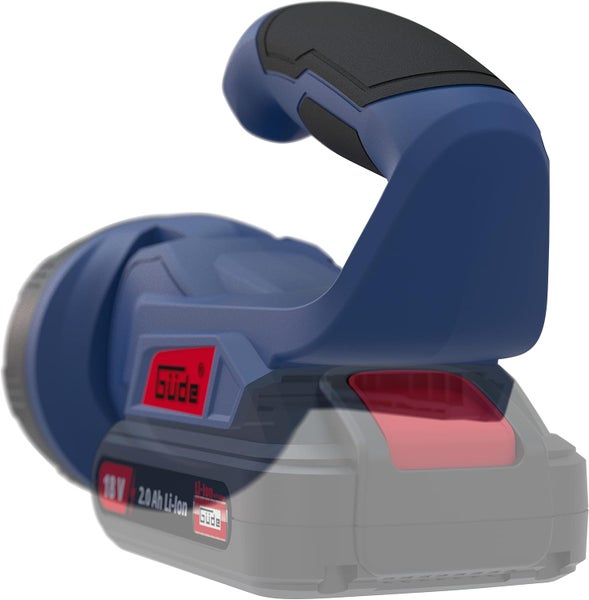 Güde 18 Volt Akku-Arbeitsleuchte mit ergonomischem Griff und verstellbarem Leuchtkopf.