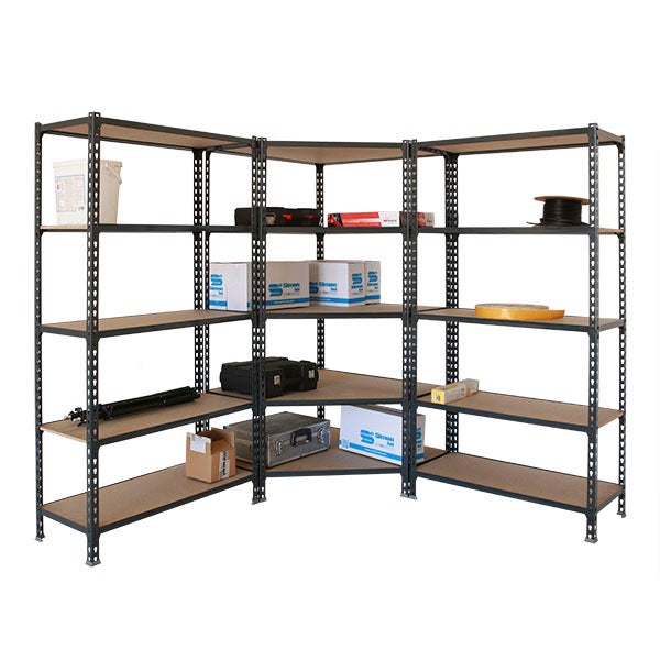 PROREGAL Mega Deal 1x  Eckregal & 2x  Schwerlastregal Muli HxBxT 180 x 180 x 30 cm Fachlast 200 kg Anthrazit