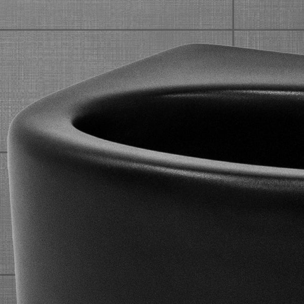 ML-Design Waschbecken Keramik Schwarz 33,5x25,5x13cm klein mit Ablaufgarnitur, Hahnloch rechts, Abgerundete Aufsatzwaschbecken, Moderne Waschtisch, Waschschale mit Überlauf, Waschplatz Handwaschbecken