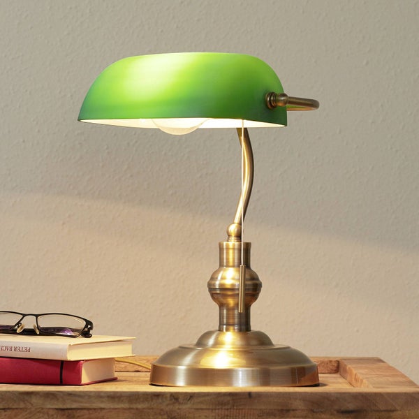 Lindby Tischlampe Milenka (Retro, Vintage Antik) in Bronze aus Metall (1 flammig E27) - Tischleuchte Schreibtischlampe Nachttischlampe Wohnzimmerleuchte