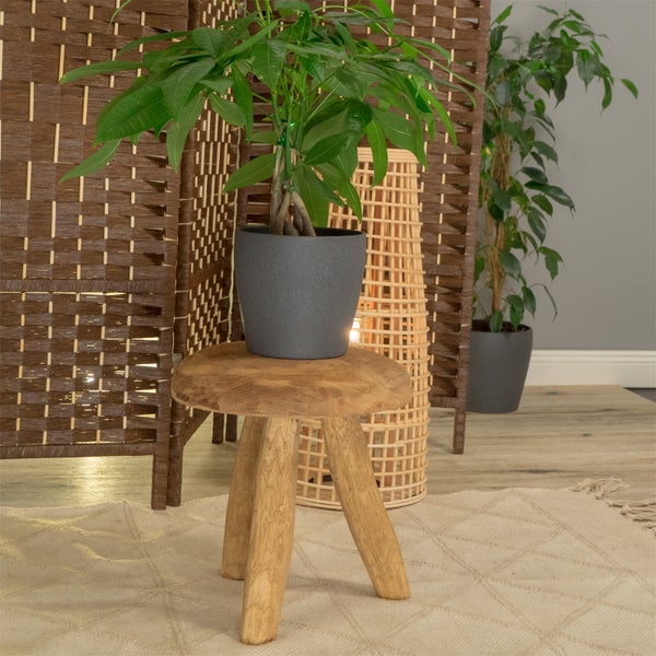 Hocker Klara Mahagoni Massivholz, rund naturfarben
