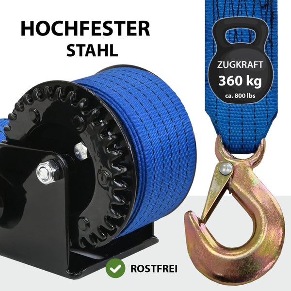Handseilwinde mit einer Zugkraft von 360 Kilogramm, hergestellt aus hochfestem Stahl und rostfrei