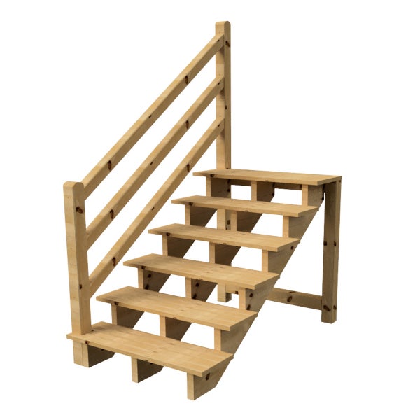 Holztreppe mit Handlauf