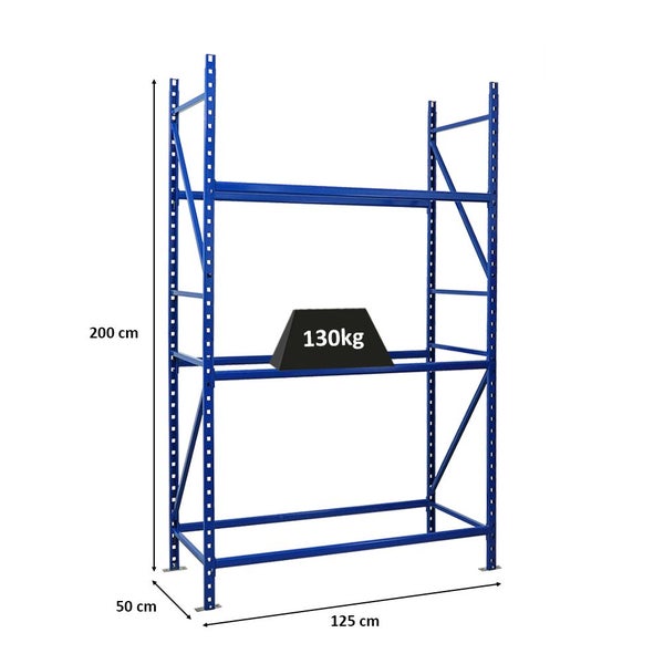 PROREGAL Reifenregal Maximus HxBxT 200 x 125 x 50 cm 3 Ebenen 130 kg Fachlast Bis Zu 15 Reifen Lichtblau