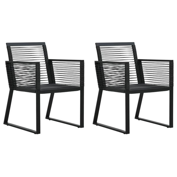 Gartenstühle 2 Stk. Schwarz PVC Rattan