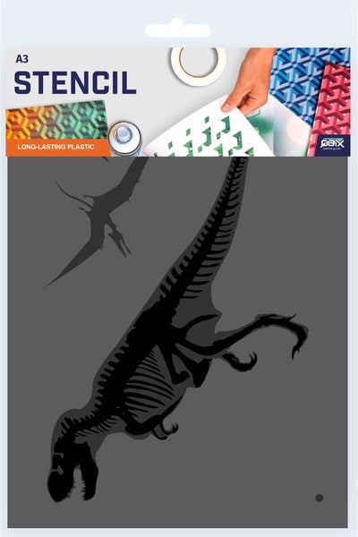 Dinosaurier-Schablone - T-Rex-Schablone - 2-lagige A3-Schablone aus Kunststoff