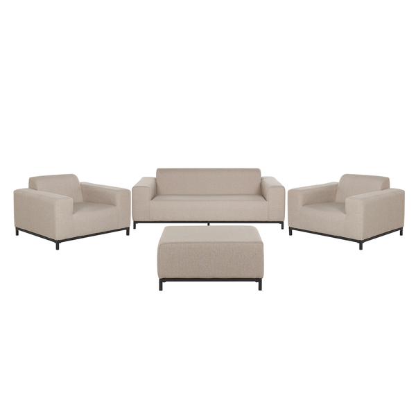 Sofa Set mit zwei Sesseln und einem Hocker