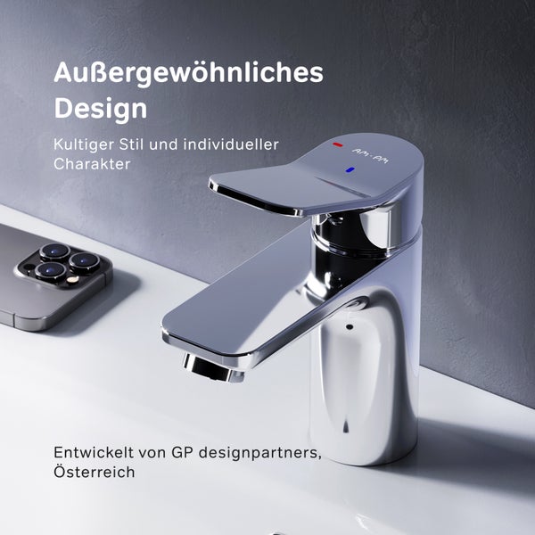 AM.PM Waschtischarmatur mit Einhebelmischer mit Klick-Ablaufgarnitur ECO-START FXA82800 X-Joy