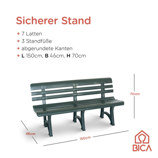 BICA Olimpia 3-Sitzer Gartenbank in Grün