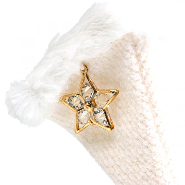 Dekorativer Strumpf mit Sternanhänger als Weihnachtsdekoration