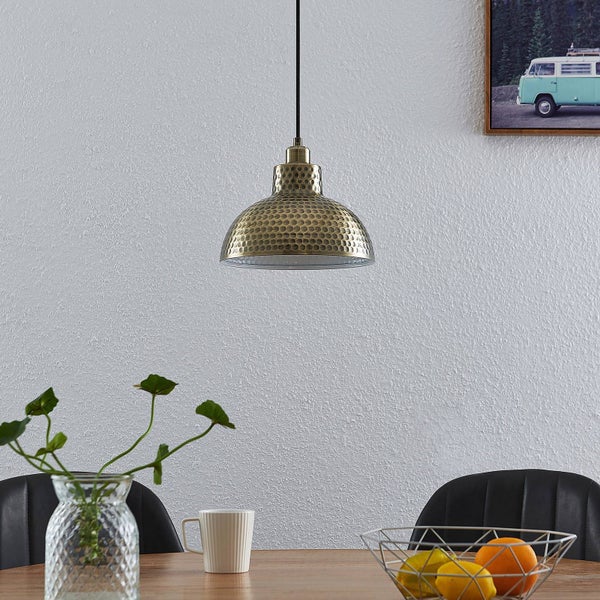 Lindby Pendelleuchte Zelotta (Retro, Vintage Antik) in Bronze aus Metall (1 flammig E27) - Deckenlampe Esstischlampe Hängelampe Hängeleuchte Wohnzimmerleuchte