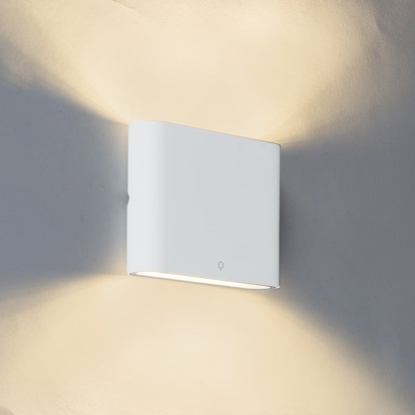 Moderne Außenwandleuchte weiß 11,5 cm inkl. LED - Batt