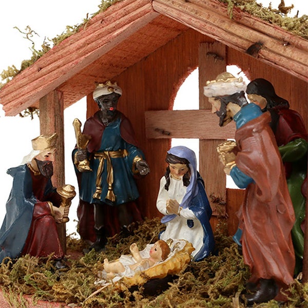 Weihnachtskrippe mit Jesuskind, Maria, Josef und den Heiligen Drei Königen