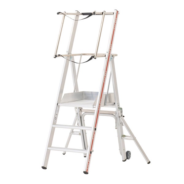 Aluminium Arbeitsbühne mit Sicherheitsbügel und Ablagefläche