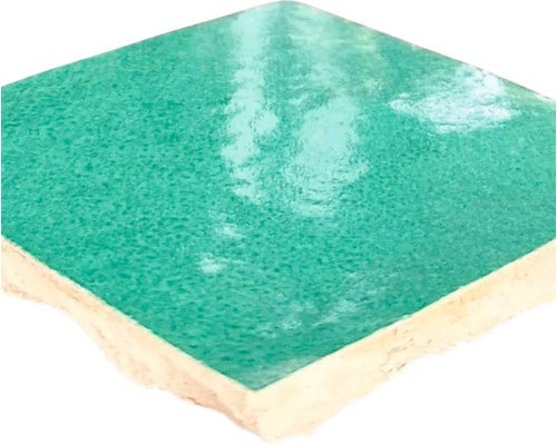 Handgefertigte Wandfliese Zellige Alhambra 17 Vert Ocean 10x10cm glänzend
