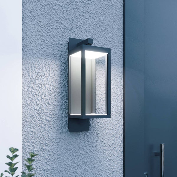 Lucande Smarte LED Wandlampe aussen dunkelgrau, steuerbar per Tuya App dimmbar Lichtfarbe anpassbar Wandleuchte außen Außenleuchte Außenlampe