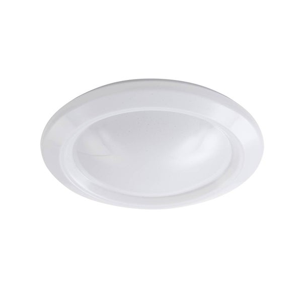 Runde LED-Deckenleuchte mit Sterneneffekt und weißer Abdeckung.