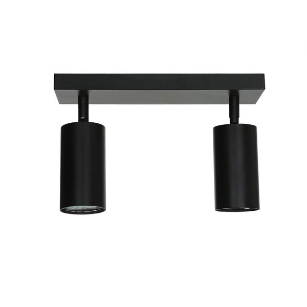 Schwarze Deckenleuchte mit zwei Strahlern
