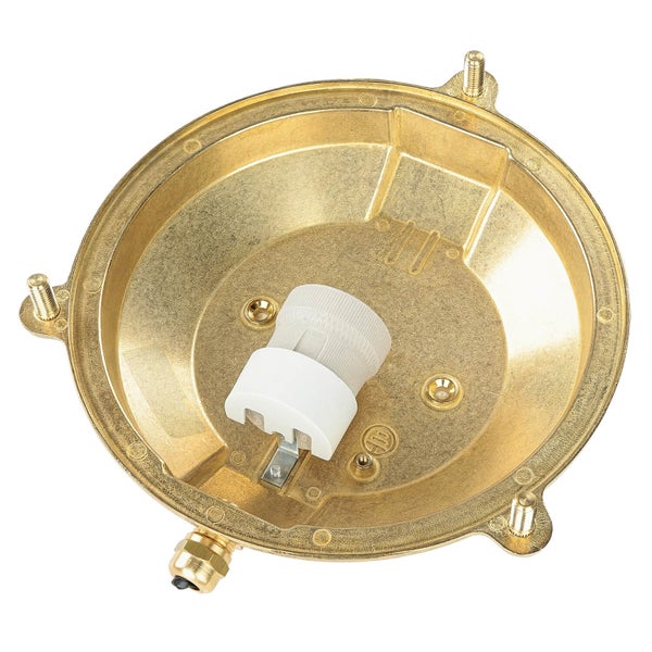 Goldfarbene Deckenleuchte mit Lampenfassung