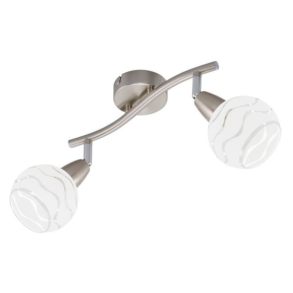 Deckenleuchte Spot dreh- und schwenkbar 2xE14 max. 40W Matt-Nickel-Weiß Briloner
