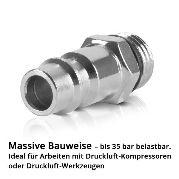 Zehn Schnellverschlusskupplungen mit Außengewinde, Nennweite 7.2, 1/4 Zoll
