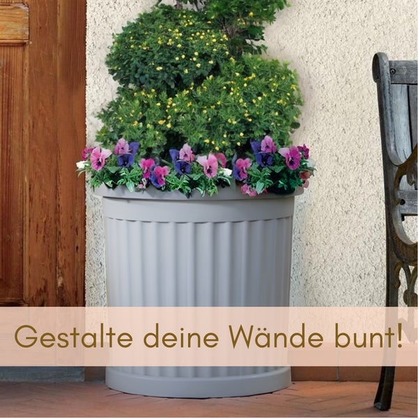 Pflanzkübel Halbrund direkt an der Wand Pflanzkübel Groß Außen Blumenkübel Outdoor Pflanztopf Pflanzkasten Blumentopf terracotta
